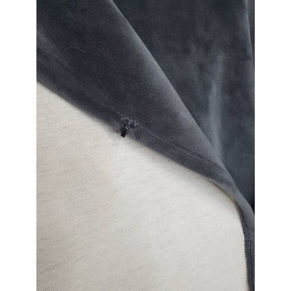 Soft Surroundings Hooded Velour Lagenlook Cream and Grey Cardigan Blanket Jacket - Picture 3 of 8